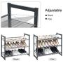 SONGMICS 3-Tier Shoe Rack Storage, Metal Mesh, Flat or Angled Stackable Shoe Shelf Stand for 9 to 12 Pairs of Shoes, Cool Gray ULMR03GB