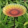 MUMTOP Glass Bird Bath,Garden Outdoor Birdbaths Birdfeeder with Metal Stake Sunflower