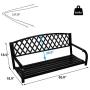 Grepatio All Weather Outdoor Porch Swing, Modern Hanging Patio Swing Bench for Home Garden, Classic Black (Fashion Diamond)