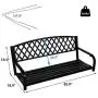 Grepatio All Weather Outdoor Porch Swing, Modern Hanging Patio Swing Bench for Home Garden, Classic Black (Fashion Diamond) Grepatio All Weather Outdoor Porch Swing, Modern Hanging Patio Swing Bench for Home Garden, Classic Black (Fashion Diamond)