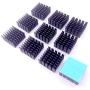 Easycargo 10pcs 20mm Heatsink Kit 20x20x10mm + 3M 8810 Thermal Conductive Adhesive Tape, Cooler Heat Sink for Cooling GPU IC Chips VRAM VGA RAM (20mmx20mmx10mm)