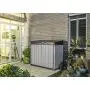 Keter Elite Store 4.6 x 2.7 Foot Resin Outdoor Storage Shed with Easy Lift Hinges, Perfect for Trash Cans, Yard Tools, and Pool Toys, ft, Grey & Black Keter Elite Store 4.6 x 2.7 Foot Resin Outdoor Storage Shed with Easy Lift Hinges, Perfect for Trash Cans, Yard Tools, and Pool Toys, ft, Grey & Black