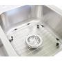 Walter Sinks Stainless Steel Kitchen 13'' x 11 Inch Protector Grids for Sinks Universal Double Bowl Drain Racks Grates Bottom Strainer Center Hole, Silver Walter Sinks Stainless Steel Kitchen 13'' x 11 Inch Protector Grids for Sinks Universal Double Bowl Drain Racks Grates Bottom Strainer Center Hole, Silver