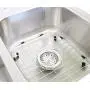 Walter Sinks Stainless Steel Kitchen 13'' x 11 Inch Protector Grids for Sinks Universal Double Bowl Drain Racks Grates Bottom Strainer Center Hole, Silver