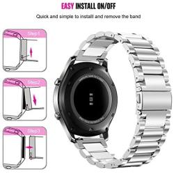 Oitom Stainless Steel Bands for Galaxy Watch 46mm Galaxy S3 Classic/Frontier,22mm Premium Metal Replacement Band(Silver)