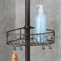 iDesign Twigz Metal Wire Rod Corner Shower, Adjustable 5-9 Pole and Baskets for Shampoo, Conditioner, Soap with Hooks for Razors, Towels, Tension Caddy