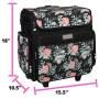 Everything Mary Collapsible Rolling Craft, Flowers - Wheeled Scrapbook Tote for Scrapbooking & Art - Travel Organizer Storage Bin for Paper, Glue, Tape - Roller Cart for Teachers & Medical