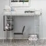 Metal Loft Bed Studio Loft Bunk Bed Over Desk and Bookcase with 2 Ladders,Twin Loft Bed for Dorm, Boys & Girls Teens Kids,Silver Metal Loft Bed Studio Loft Bunk Bed Over Desk and Bookcase with 2 Ladders,Twin Loft Bed for Dorm, Boys & Girls Teens Kids,Silver