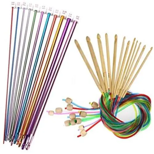 23 Pieces Tunisian Crochet Hooks Set, 12 Bamboo Crochet Hooks 3.0MM(D) -10.0MM(N) and 11 Tunisian Afghan Aluminum Knitting Needles Set (2mm to 8mm) 23 Pieces Tunisian Crochet Hooks Set, 12 Bamboo Crochet Hooks 3.0MM(D) -10.0MM(N) and 11 Tunisian Afghan Aluminum Knitting Needles Set (2mm to 8mm)