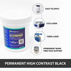 LASER MARKING POWDER-Metals Marking - CO2 Laser - Fiber Laser - YAG, 100% Satisfaction Guarantee, Durable, Permanent, High Contrast, Brilliance Laser Inks - BLI101MBPWD - 50 Grams(FOAM BRUSH INCLUDED)