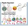 Mirror Keychain 58mm 2-1/4'' Supplies 100sets for Pro Maker Machine Commerciadiy
