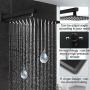 SR SUN RISE Matte Black Shower System 10 Inches Brass Bathroom Luxury Rain Mixer Shower Combo Set Wall Mounted Rainfall Shower Head System Shower Faucet Rough-in Valve Body and Trim Included