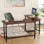 Tribesigns Industrial L-Shaped Desk, Corner Computer Desk PC Laptop Study Table Workstation for Home Office Wood & Metal, Rustic Brown
