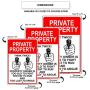 Afterprints Private Property Owner is Too Old to Fight Too Fat to Run and Too Lazy to Argue Novelty Indoor Outdoor Notice Warning Aluminum Metal Sign 12''x18''