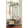 Kings Brand Black Finish Metal Hallway Storage Bench with Coat Rack & Umbrella Holder Kings Brand Black Finish Metal Hallway Storage Bench with Coat Rack & Umbrella Holder