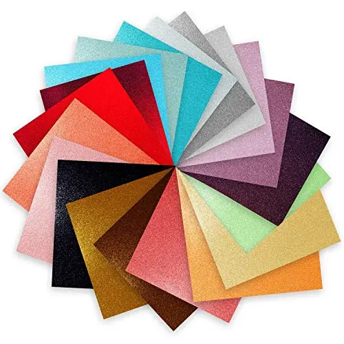 Craftopia glitter self adhesive vinyl sheets 6” x 6 “ 20 pack assortment craft vinyl for cricut silhouette cameo craft cutters, stick to glass plastic metal and more use our high tack transfer paper Craftopia glitter self adhesive vinyl sheets 6” x 6 “ 20 pack assortment craft vinyl for cricut silhouette cameo craft cutters, stick to glass plastic metal and more use our high tack transfer paper
