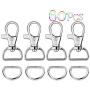 Paxcoo 60Pcs Key Chain Hooks with D Rings for Lanyard and Sewing Projects
