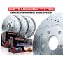 Power Stop K2798 Front and Rear Z23 Carbon Fiber Brake Pads with Drilled & Slotted Brake Rotors Kit