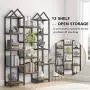 Tribesigns Rustic Triple Wide Bookshelf, 12 Open Shelves Etagere Bookcase Vintage Industrial Book Shelves Wood and Metal Display Shelf Storage Organizer for Home Office (Rustic Brown) Tribesigns Rustic Triple Wide Bookshelf, 12 Open Shelves Etagere Bookcase Vintage Industrial Book Shelves Wood and Metal Display Shelf Storage Organizer for Home Office (Rustic Brown)