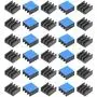 30pcs Aluminum Heatsink 11x11x5mm / 0.43x0.43x0.2 inches with Thermal Conductive Adhesive Tape for Raspberry pi Electronic Chip MOS IC Diode Triode Cooling Heat Dissipation