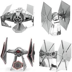 Fascinations Metal Earth 3D Metal Model Kits Star Wars Tie Fighter Set of 4 - Sith - Darth Vader - Imperial - Special Forces