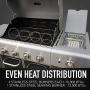 Kenmore PG-40409S0LB-AM 4 Outdoor Patio Gas BBQ Grill with Side Burner, Black