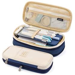 EASTHILL Big Capacity Pencil Pen Case Office College School Large Storage High Capacity Bag Pouch Holder Box Organizer Blue