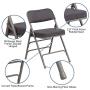Flash Furniture HERCULES Series Premium Curved Triple Braced & Double Hinged Gray Fabric Metal Folding Chair