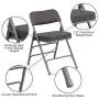 Flash Furniture HERCULES Series Premium Curved Triple Braced & Double Hinged Gray Fabric Metal Folding Chair