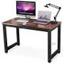 Tribesigns Modern Simple Style Computer Desk PC Laptop Study Table Office Desk Workstation for Home Office, Teak + Black Leg Tribesigns Modern Simple Style Computer Desk PC Laptop Study Table Office Desk Workstation for Home Office, Teak + Black Leg