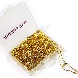 AnMiao Star 100 Pieces 7/8 Inch Safety Bulb Pins Metal Safety Pins for Knitting Stitch Markers, Knitting Stitch Marker, Sewing Clothing DIY (Gold)