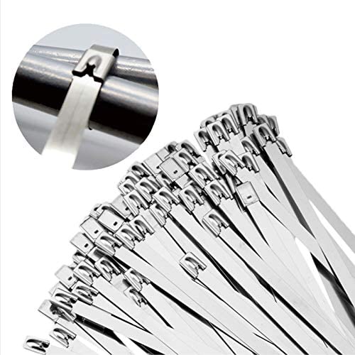 Stainless Steel Zip Ties, 11.8inch Metal Zip Ties, 30Pcs High Temperature zip tie, Multi-Purpose Metal Exhaust Wrap Locking Ties for Exhaust Wrapping, Fence, Outdoor and Canopy