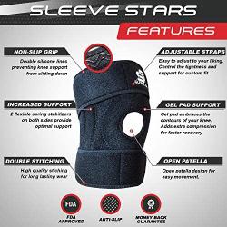 Sleeve Stars Knee Support Brace for Joint Pain Relief - Knee Brace for LCL, MCL, ACL, Arthritis, Meniscus Tear, Dislocated Kneecap; Knee Tendonitis Strap & Knee Support for Women, Men, Teen & Kids