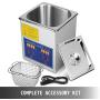 Mophorn Time 2L Ultrasonic Cleaner Jewelry Eyeglass Commercial Industrial Digital Heater Timer Basket, Silver