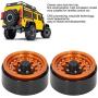VGEBY 4pcs RC Rims 1.9in, Metal Beadlock Wheel Hub Rim Set Simulation CNC fit for 1/10 RC Car Climbing Car Accessory