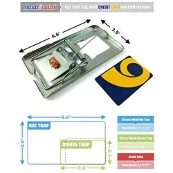 made2catch Pack of 2 Classic Metal Rat Traps Fully Galvanized - Rat Traps That Work - Strong and Humane Snap Rat Trap - Reusable Rat Trap - 2 Traps