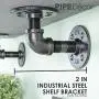 PIPE DÉCOR Electroplated Industrial Pipe Double Flange Brackets Set of 4 Industrial Steel Black Shelf Brackets for Hanging Shelves Wall Mounted Pre-Sealed Ready to Use Real Durable Metal (2 Inch) PIPE DÉCOR Electroplated Industrial Pipe Double Flange Brackets Set of 4 Industrial Steel Black Shelf Brackets for Hanging Shelves Wall Mounted Pre-Sealed Ready to Use Real Durable Metal (2 Inch)
