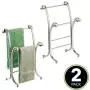 mDesign Decorative Metal Fingertip Towel Holder Stand for Bathroom Vanity Countertops to Display and Store Small Guest Towels or Washcloths, 2 Tiers - 13.6'' High - 2 Pack - Satin mDesign Decorative Metal Fingertip Towel Holder Stand for Bathroom Vanity Countertops to Display and Store Small Guest Towels or Washcloths, 2 Tiers - 13.6'' High - 2 Pack - Satin