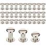 TecUnite Screw Post Metal Chicago Screws Binding Screw Leather Screw Nail Rivet Button Solid Belt Tack Screw, 1/4, 3/8 and 1/2 Inch, Silvery (75)