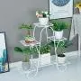 CarolynDesign 6 Tier Plant Stands for Indoors and Outdoors, Flower Pot Holder Shelf for Multi Plants, White Metal Plant Stand for Patio, L31.5 x H29.13 x W8.27in CarolynDesign 6 Tier Plant Stands for Indoors and Outdoors, Flower Pot Holder Shelf for Multi Plants, White Metal Plant Stand for Patio, L31.5 x H29.13 x W8.27in