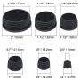 TecUnite 60 Pieces Mixed Sizes Black Round Plastic Plugs, Glide Insert End Caps for Chair Table Stool Leg, Tube Pipe Hole Plug Assortment