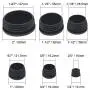 TecUnite 60 Pieces Mixed Sizes Black Round Plastic Plugs, Glide Insert End Caps for Chair Table Stool Leg, Tube Pipe Hole Plug Assortment