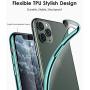 DTTO Compatible with iPhone 11 Pro Max Case, Slim Fit Clear Soft TPU Cover with Metal Luster Edge for 2019 iPhone 6.5 Inch，Midnight Green