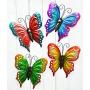 ShabbyDecor Metal Butterfly Wall Art Hanging Décor for Patio Garden Backyard Outdoor and Indoor Set of 4