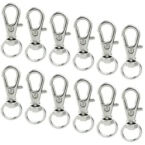 50 pcs Swivel Clasps Lanyard Snap Hook,cnomg Metal Swivel Lanyard Snap Hook Lobster Claw Clasp