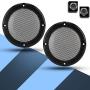 AMONIDA 2 pcs 6.5 inch Speaker Grills Audio Speaker Cover Decorative Circle Protective Metal Mesh Cover (Black+Black)