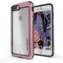 Ghostek Atomic Slim iPhone 8 Plus, iPhone 7 Plus Clear Case with Space Metal Bumper Heavy Duty Protection Wireless Charging Compatible for 2016 iPhone 7 Plus / 2017 iPhone 8 Plus (5.5 Inch) - (Pink)
