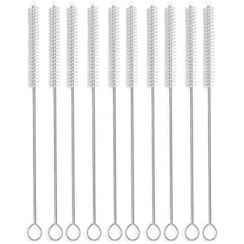 Long Straw Brush, Nylon Pipe Tube Cleaner 12-ihch X 2/5-inch set of 10