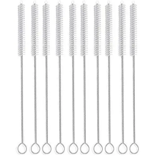 Long Straw Brush, Nylon Pipe Tube Cleaner 12-ihch X 2/5-inch set of 10 Long Straw Brush, Nylon Pipe Tube Cleaner 12-ihch X 2/5-inch set of 10