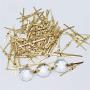 Waltz&F 33mm 300pcs Chandelier Connectors Clips Pins for Fastening Crystals Parts, Chandelier Replacements (Gold, 33mm)